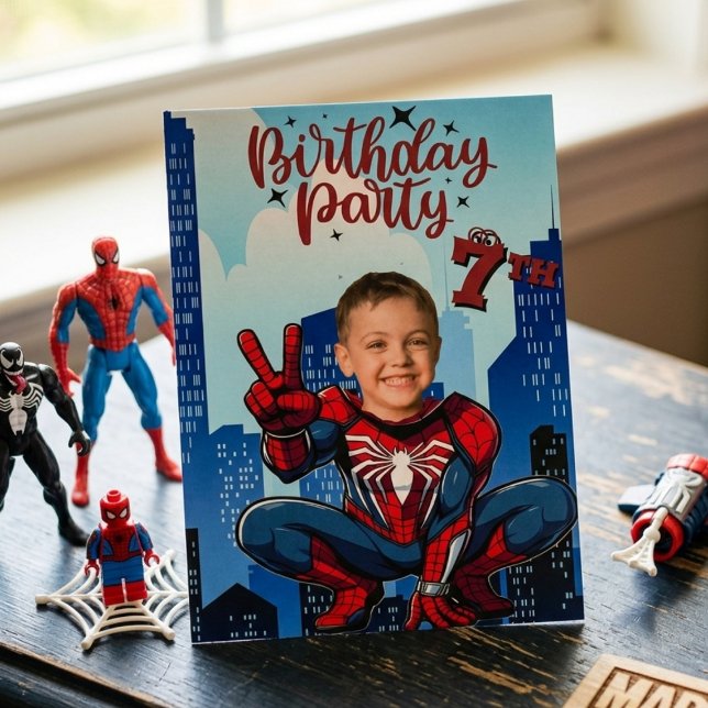 pider-Man Superhero Photo Birthday Party  Einladung (Von Creator hochgeladen)