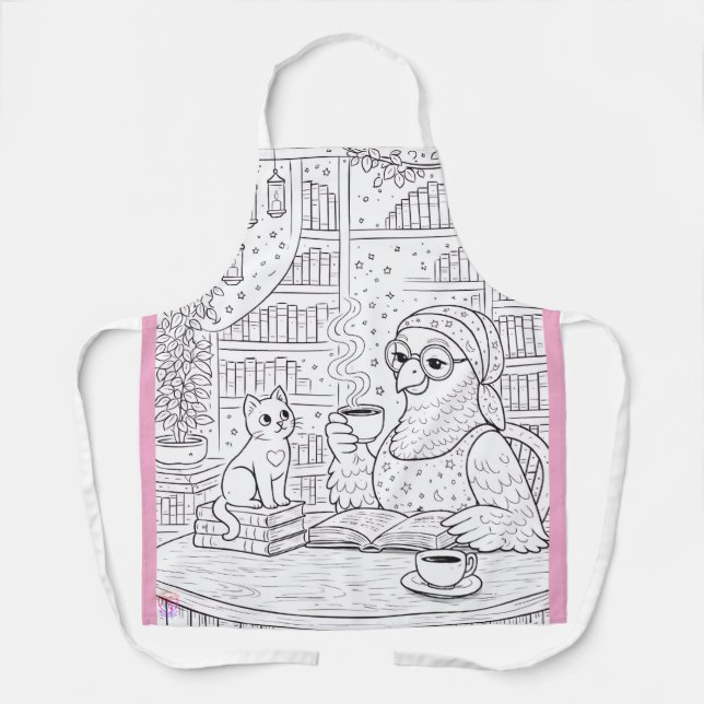 Pidgy und Nova Tea - Ausmal-Schürze Schürze (Vorderseite)