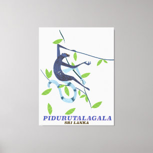 Pidurutalagala Sri Lanka Reiseplakat. Leinwanddruck