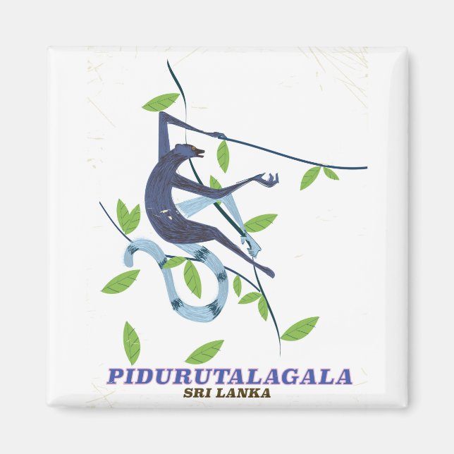 Pidurutalagala Sri Lanka Reiseplakat. Magnet (Vorne)