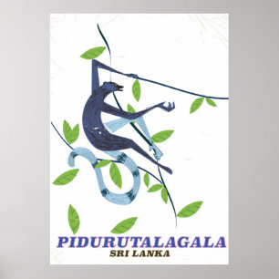 Pidurutalagala Sri Lanka Reiseplakat. Poster