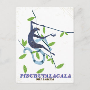 Pidurutalagala Sri Lanka Reiseplakat. Postkarte