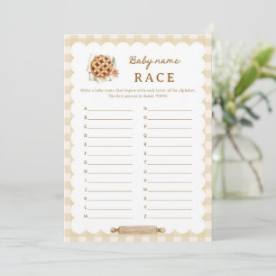 Pie Baby Dusche Baby Name Race A-Z Spielkarten Einladung