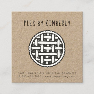Pie Bakery Business Einfache Minimalistische Moder Quadratische Visitenkarte