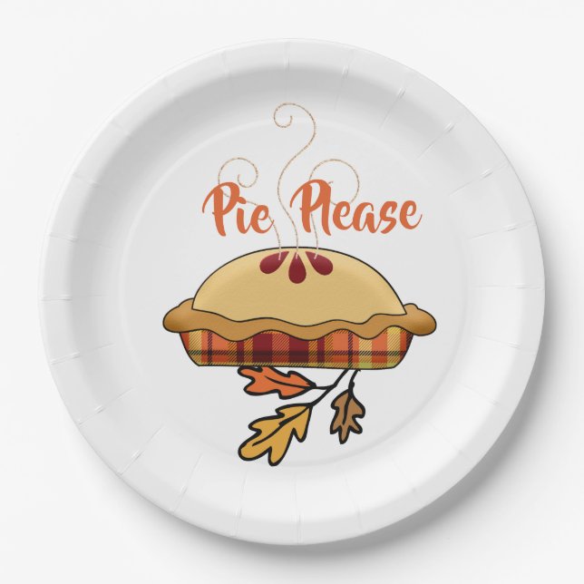 Pie bitte | Apfelkuchen | Erntedank Holiday Pappteller (Vorderseite)