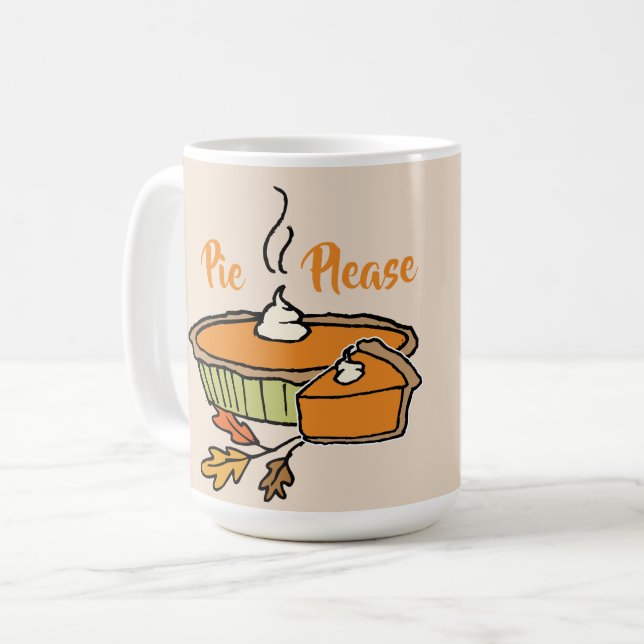 Pie Bitte Erntedank Themed Tasse Tan Hintergrund (Vorderseite Links)