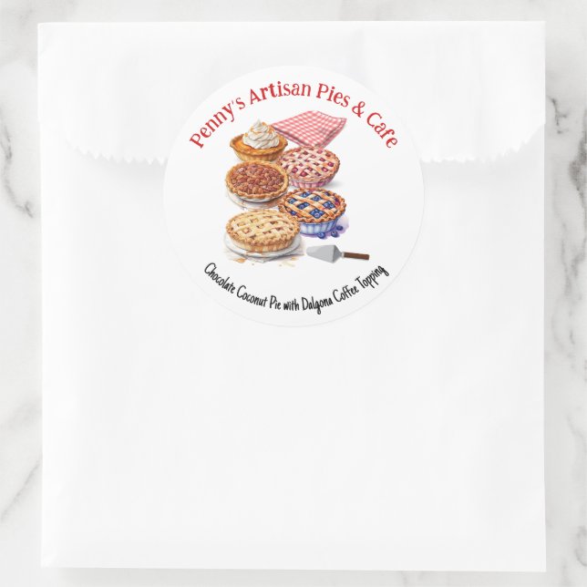 Pie Business oder Shoppe Werbung Runder Aufkleber (Tasche)