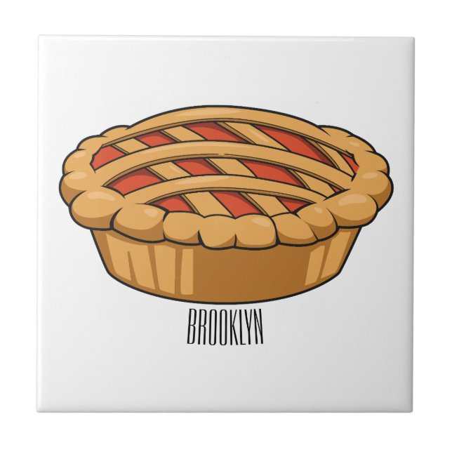 Pie-Cartoon-Abbildung Fliese (Vorderseite)