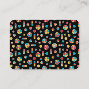 Pie Circles and Bars Pattern 271019v3 - Black Visitenkarte