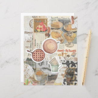 Pie & Coffee Vintag Ephemera Decoupage
