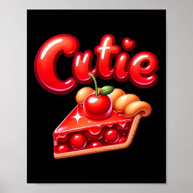 Pie Day Pi Day Erntedank Cherry Niedlich Pie Süsse Poster (Vorne)