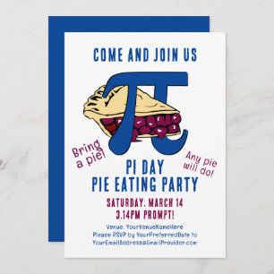 Pie Eating PI DAY Party Einladung