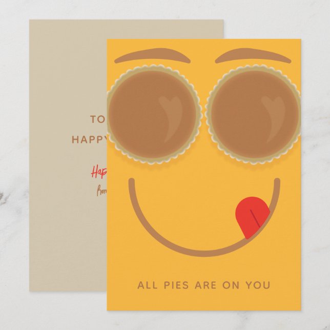 Pie Eyes Erntedank Card Einladung (Vorne/Hinten)