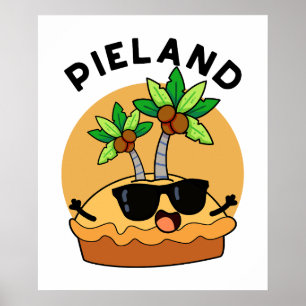 Pie-Land Lustige Insel Wortspiel  Poster