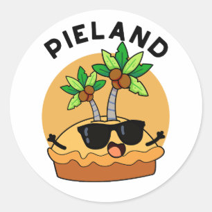 Pie-Land Lustige Insel Wortspiel Runder Aufkleber