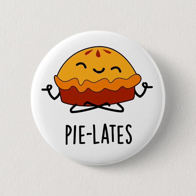 Pie-lates Funny Food Pie Pun Button (Vorderseite)