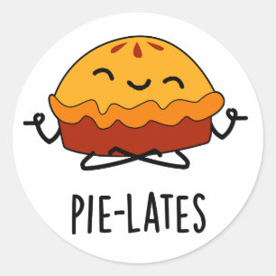 Pie-lates Funny Food Pie Pun Runder Aufkleber