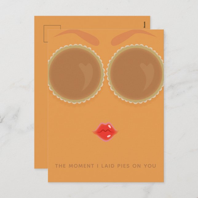 Pie Mit Augen Erntedank Holiday Postkarte (Vorne/Hinten)