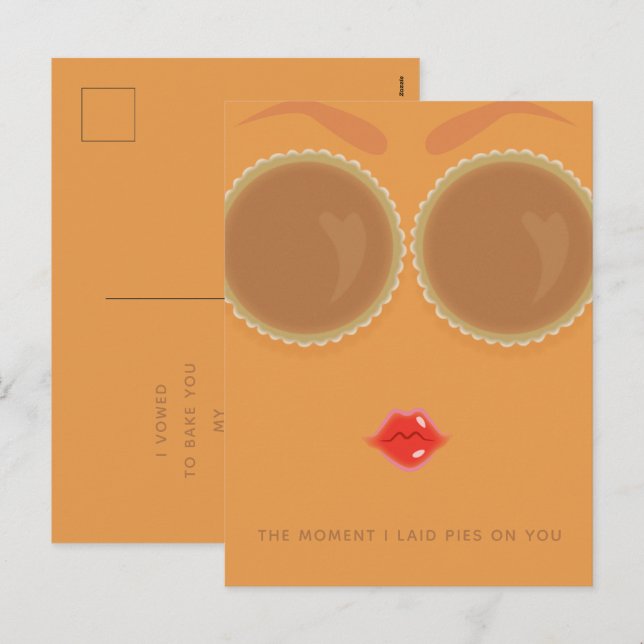 Pie Mit Augen Erntedank Urlaubskarte Feiertagspostkarte (Vorne/Hinten)