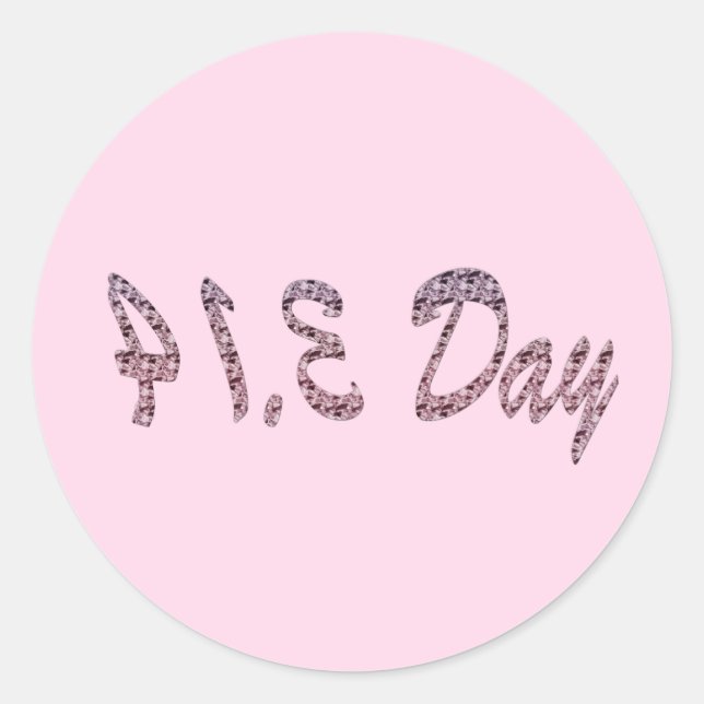 Pie Pink Pi Day Runder Aufkleber (Vorderseite)
