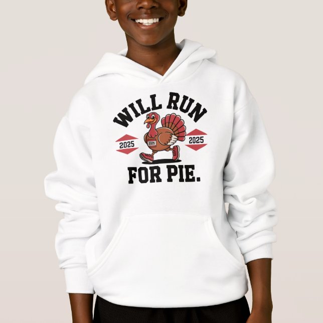 "Pie Run Turkey Trot 2025 Funny Hoodie" Hoodie (Vorderseite)