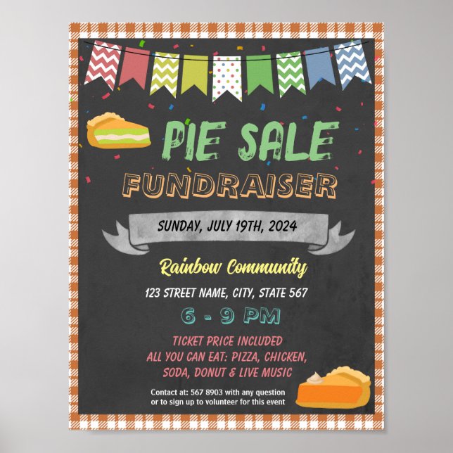 Pie Sale Fundraiser Event Template Poster (Vorne)
