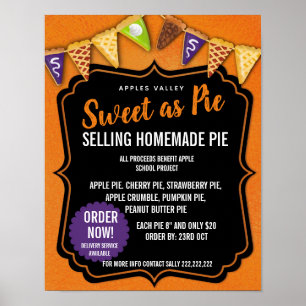 PIE SALE pie Theme Event FLYER Poster