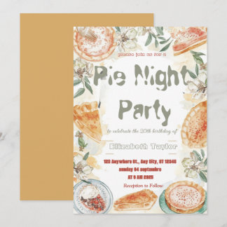 Pie Sharing Night Party Invitation – Sweet & Cozy Einladung