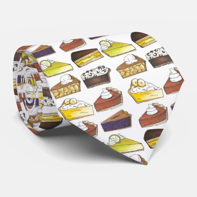Pie Slice Apple Pumpkin Banana Key Limone Blueberr Krawatte (Gerollt)