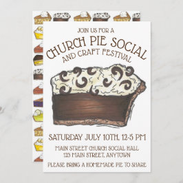 Pie Social Pi Day Party Dessert Bake Sale Slice Einladung