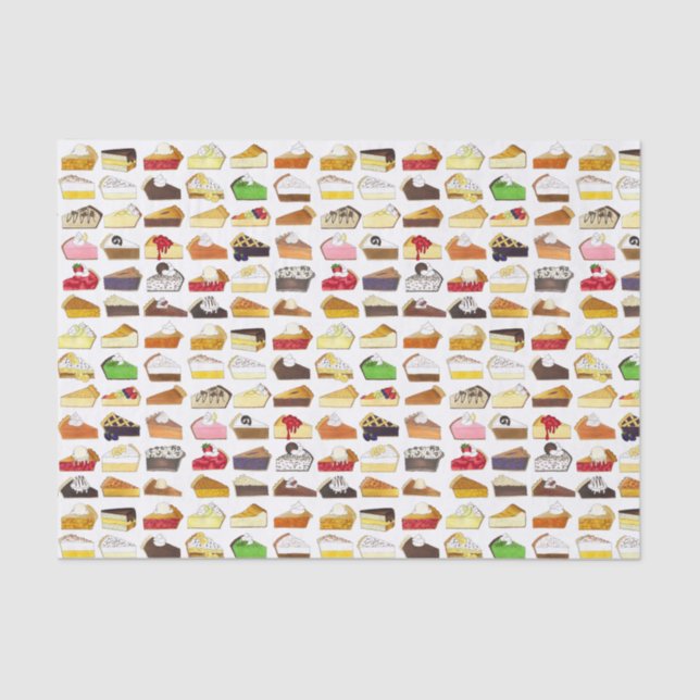 Pie Social Pi Day Slices Bake Sale Desserts Nahrun Seidenpapier (Vorderseite)