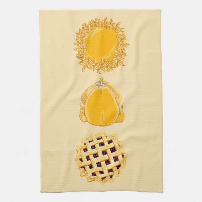 Pie Turkey Pie vertikale beige Küchentuch (Vertikal)
