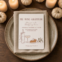 Pie Wein Dankbarkeit Kokette Linienkunst Thanksgiv