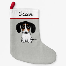 Piebald Dackel Adorable Hund Personalisiert Kleiner Weihnachtsstrumpf
