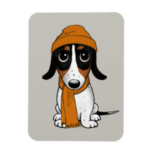 Piebald Dackel Niedlich Hipster Dog Magnet