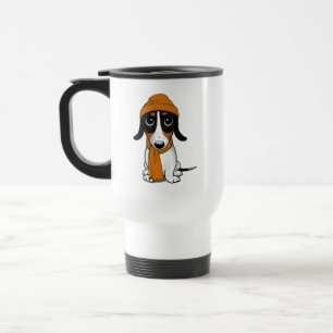 Piebald Dackel Niedlich Hipster Dog Reisebecher
