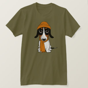 Piebald Dackel Niedlich Hipster Hund T - Shirt