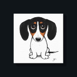 Piebald Dackel | Niedlicher Cartoon Dackel Hund Leinwanddruck<br><div class="desc">Cartoon-Stil gezeichnet von einer schwarzen, bräunlichen und weißen Piebaldal-Dackel. Eine lustige Leinwand für alle, die Dackel Hunde Lieben. Besuchen Sie Jenn's Doodle World für noch mehr Illustrationen von süße Tier- und Hundeliebhaber.</div>