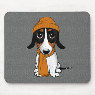Piebald Dackel Niedlicher Hipster Hund Mousepad