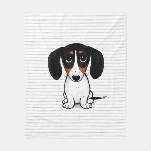 Piebald Dackel Niedlicher Welpenhund Fleece Blanke