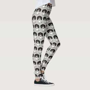 Piebald Dackel   Niedlicher Welpenhund Gemustert Leggings