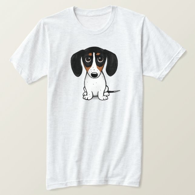 Piebald Dackel Niedlicher Welpenhund T - Shirt (Design vorne)