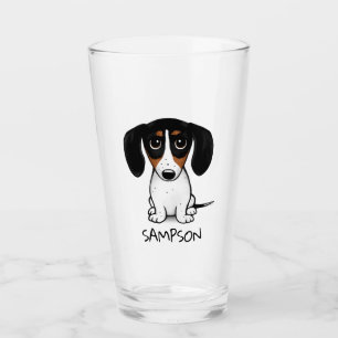 Piebald Dackel Niedliches Welpenhunte Custom Glass Glas