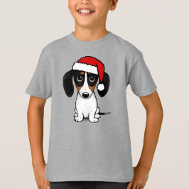 Piebald Dackel Santa Niedliche Dackel Hund T-Shirt