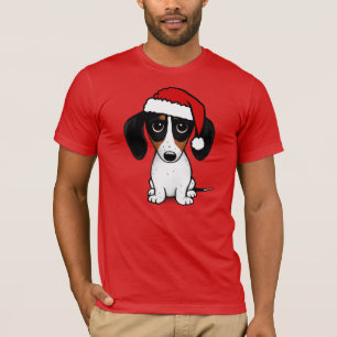 Piebald Dackel Santa Niedliche Dackel Hund T-Shirt