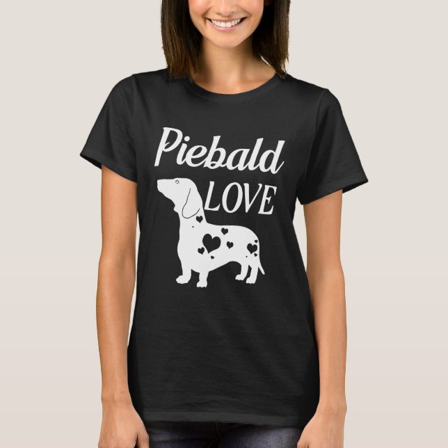 Piebald Liebe Dackel Dackel Liebe T-Shirt (Vorderseite)