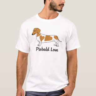 Piebald Liebe Dackel T - Shirt (rote Markierungen)