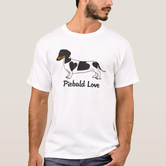 Piebald Liebe Dackel T - Shirt (schwarze Markierun (Vorderseite)