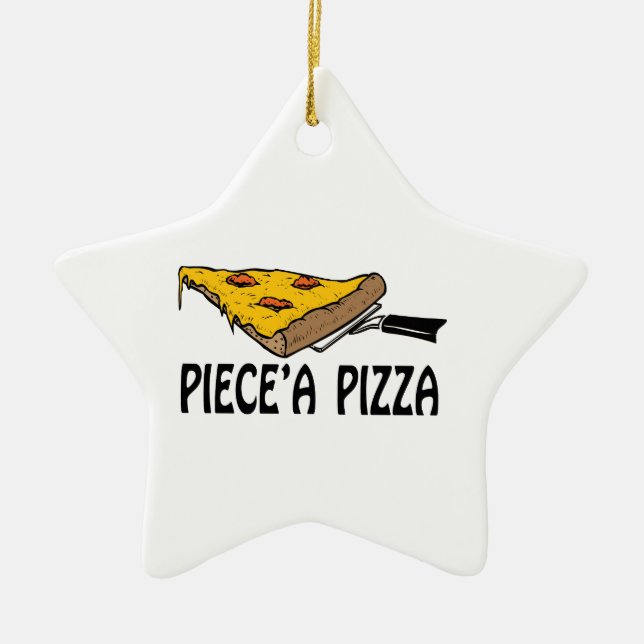 Piece eine Pizza Keramikornament (Vorne)