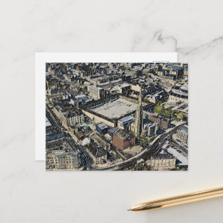 Piece Hall & Square Church Spire, Halifax Kunst Feiertagspostkarte
